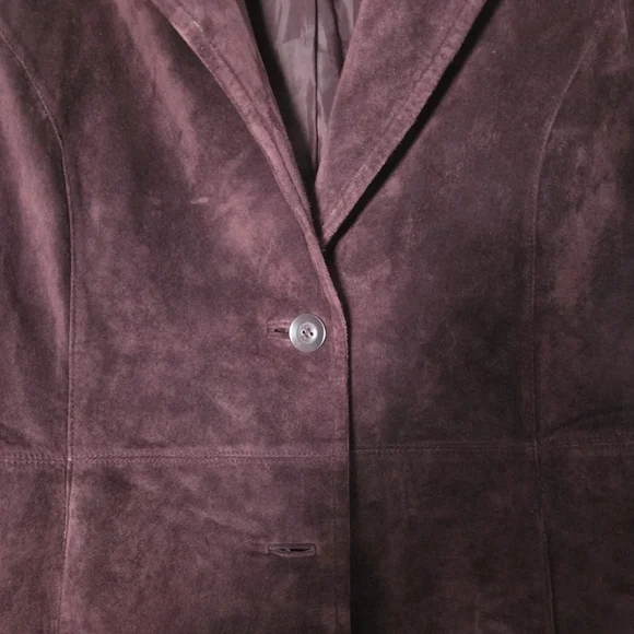 St. John Bay Women’s Vintage Genuine Leather Purple Sueded Jacket. Sz M Western - Picture 3 of 8